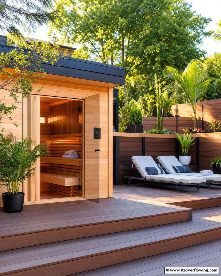 Sauna with a Deck - 25 Outdoor Sauna Ideas for Relaxing Backyard Retreats