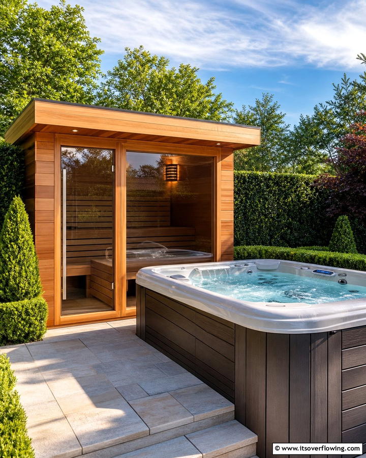 Sauna with a Hot Tub - 25 Outdoor Sauna Ideas for Relaxing Backyard Retreats