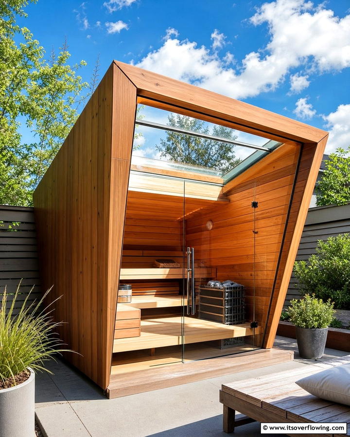 Sauna with a Skylight - 25 Outdoor Sauna Ideas for Relaxing Backyard Retreats