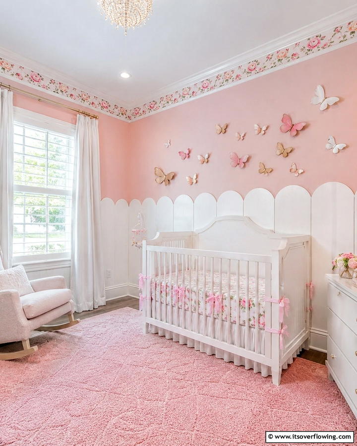 Scalloped Edge Wainscoting - 20 Adorable Wainscoting Nursery Ideas for Your Baby’s Room