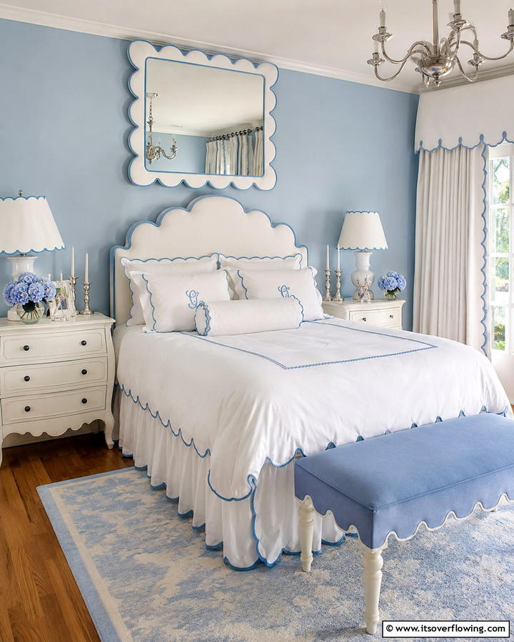 Scalloped Edges in Decor - 25 Grandmillennial Style Bedroom Ideas for a Chic Look