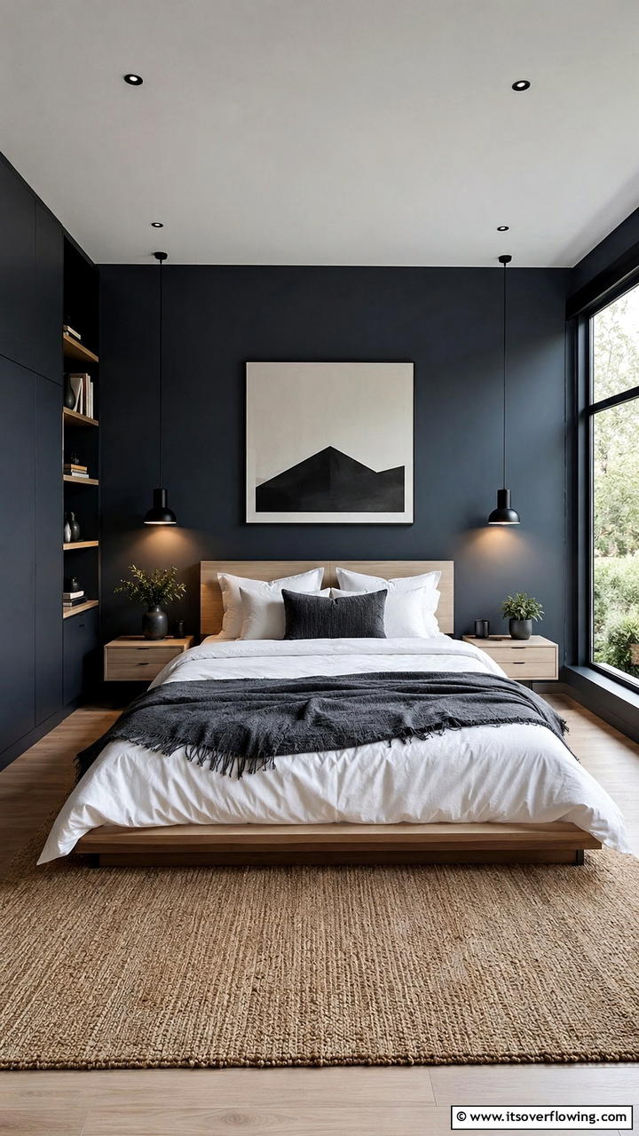 Scandinavian Dark - 30 Dark Bedroom Ideas- Moody and Sophisticated Retreat