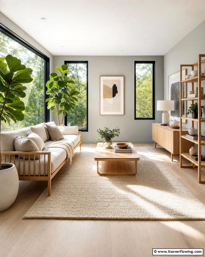 Scandinavian Influence - 25 Living Room With Grey Walls and Black Trim Ideas