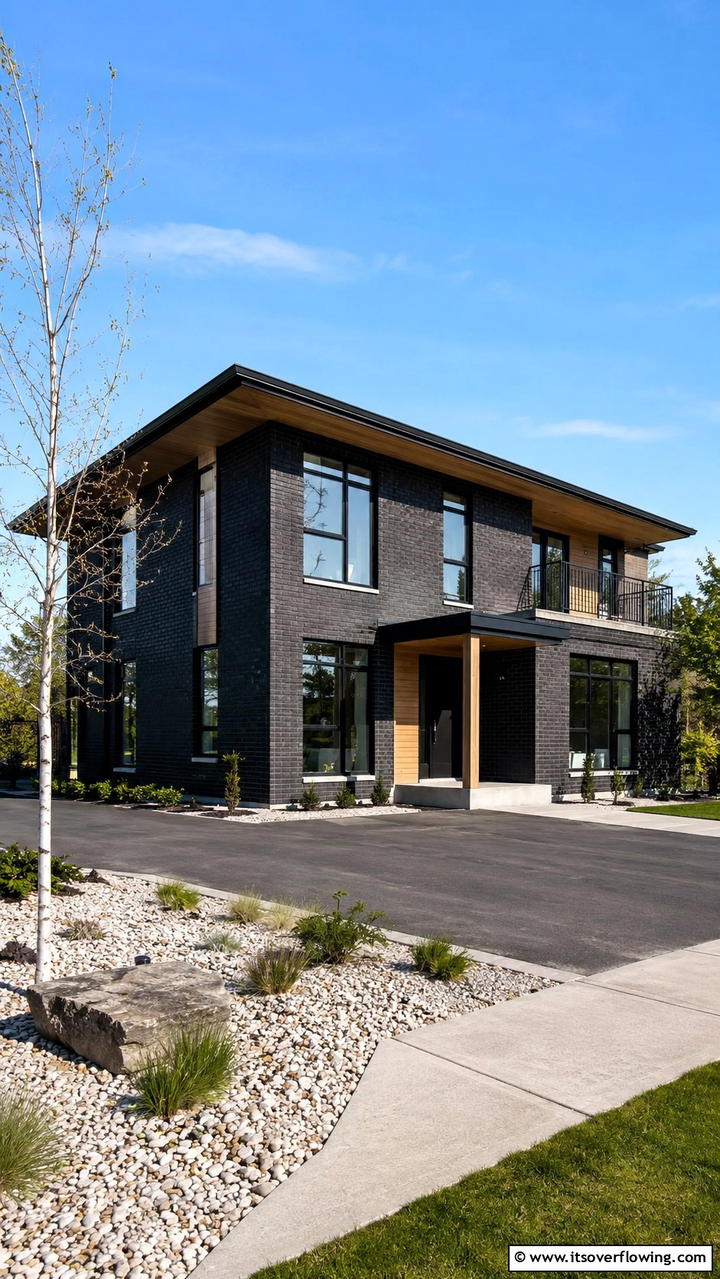 Scandinavian Inspired Black Brick House - 30 Black Brick House Exteriors for Bold Curb Appeal
