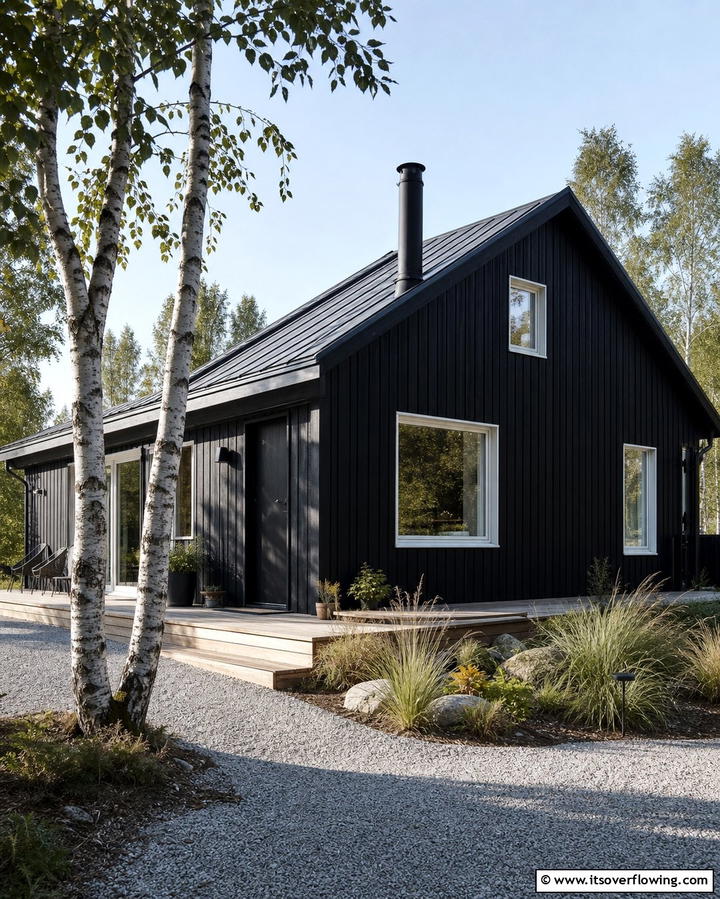 Scandinavian Inspired Black Siding - 25 Black Siding House Ideas for a Bold and Modern Look