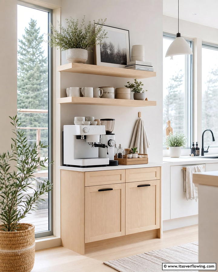 Scandinavian Inspired Coffee Station - 21 Functional Coffee Station Ideas for Kitchen or Office