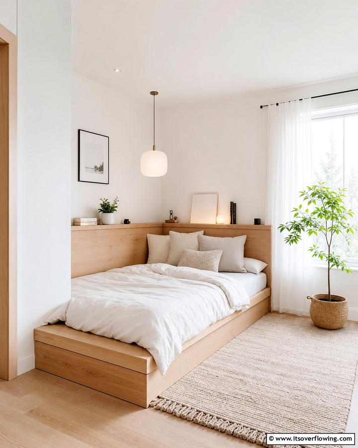 Scandinavian Inspired Corner Bed - 20 Creative Corner Bed Ideas for Small Spaces