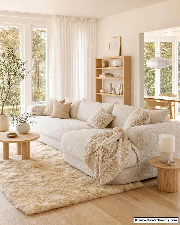 Scandinavian Inspired Cream Couch Design - 25 Cream Couch Living Room Ideas for Timeless Elegance