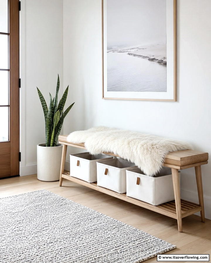 Scandinavian Inspired Entry Bench - 30 Functional Entryway Bench Solutions for Organized Homes
