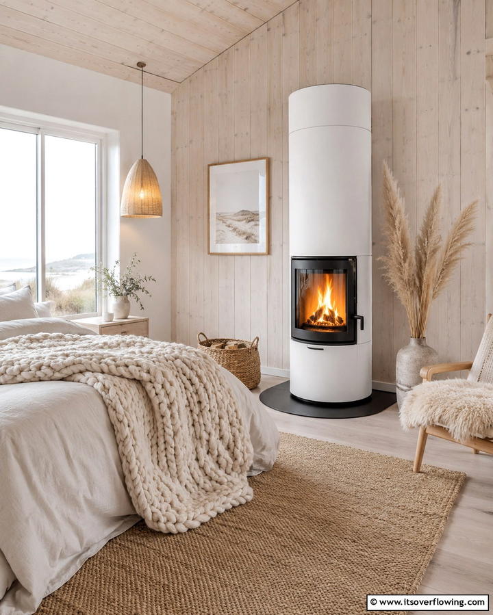Scandinavian Inspired Fireplace - 30 Bedroom Fireplace Ideas for Cozy Warmth & Ambiance