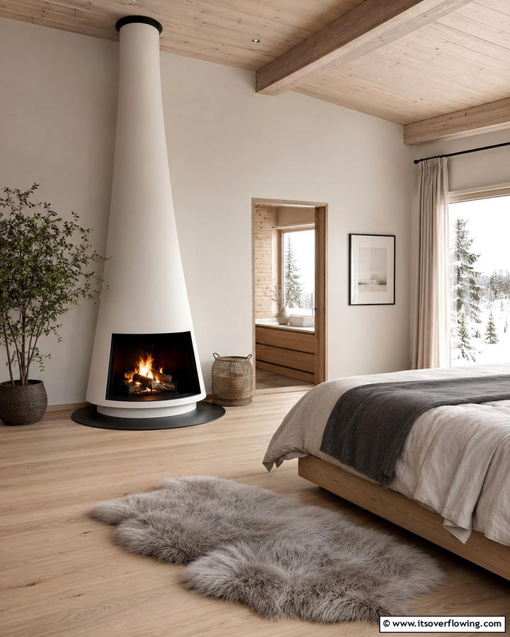 Scandinavian Inspired Fireplaces - 30 Bedroom Fireplace Ideas for Cozy Warmth & Ambiance