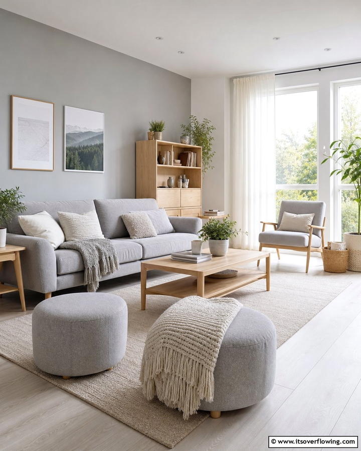 Scandinavian Inspired Gray Living Room - 21 Gray Living Room Ideas to Elevate Neutral Decor