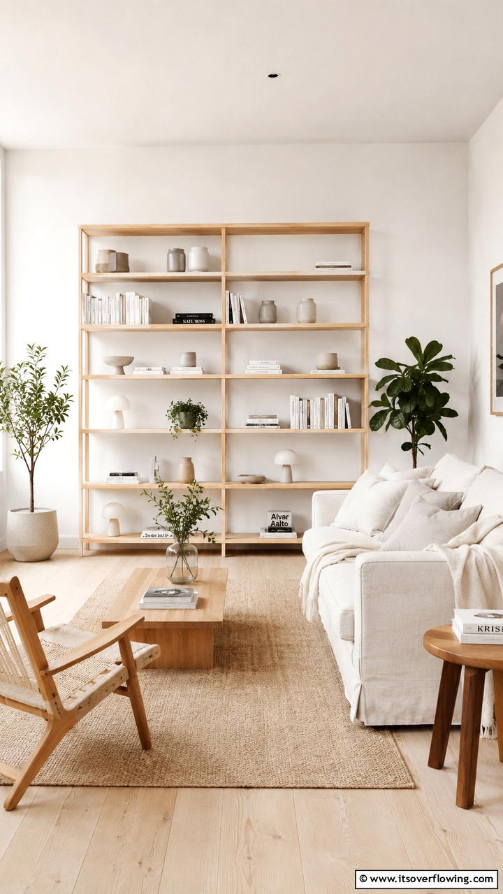 Scandinavian Inspired Minimalist Bookshelf - 30 Bookshelf Organization Ideas for Stylish Order