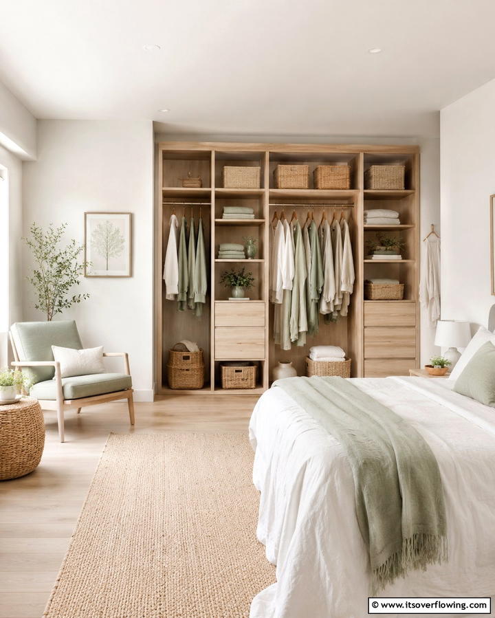 Scandinavian Inspired Open Closet - 25 Open Closet Ideas to Maximize Your Space