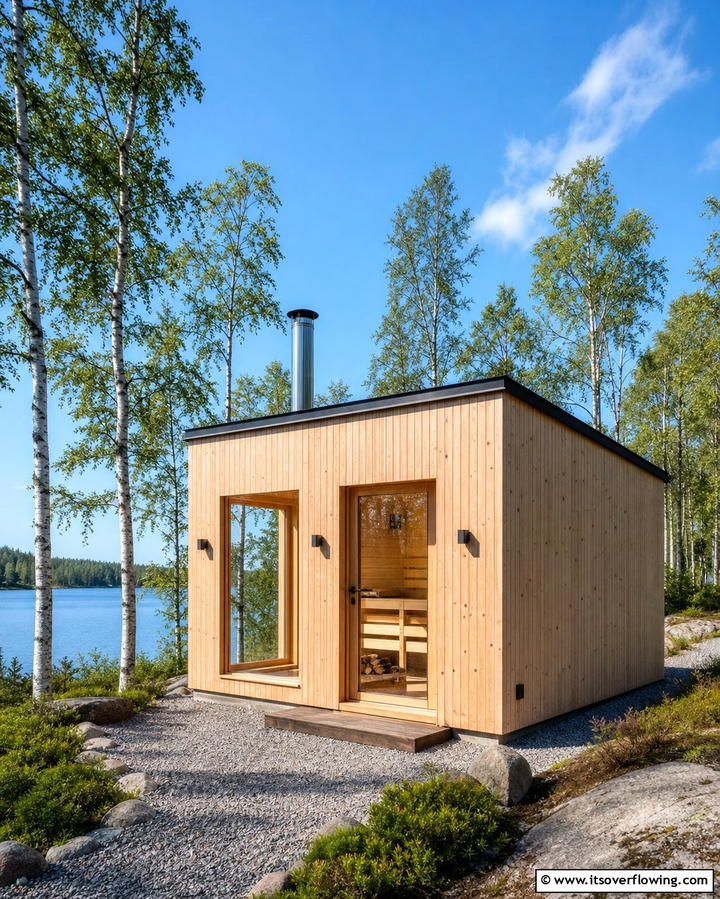 Scandinavian Inspired Sauna - 25 Outdoor Sauna Ideas for Relaxing Backyard Retreats