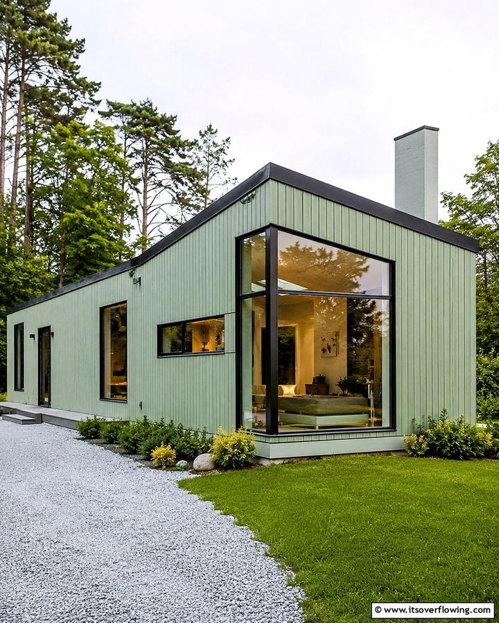 Scandinavian Inspired Simplicity - 25 Green House Exterior With Black Trim Ideas