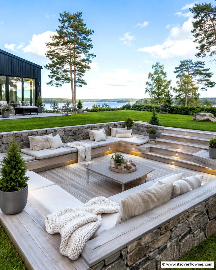Scandinavian Inspired Simplicity - 20 Sunken Patio Ideas for Cozy Outdoor Living