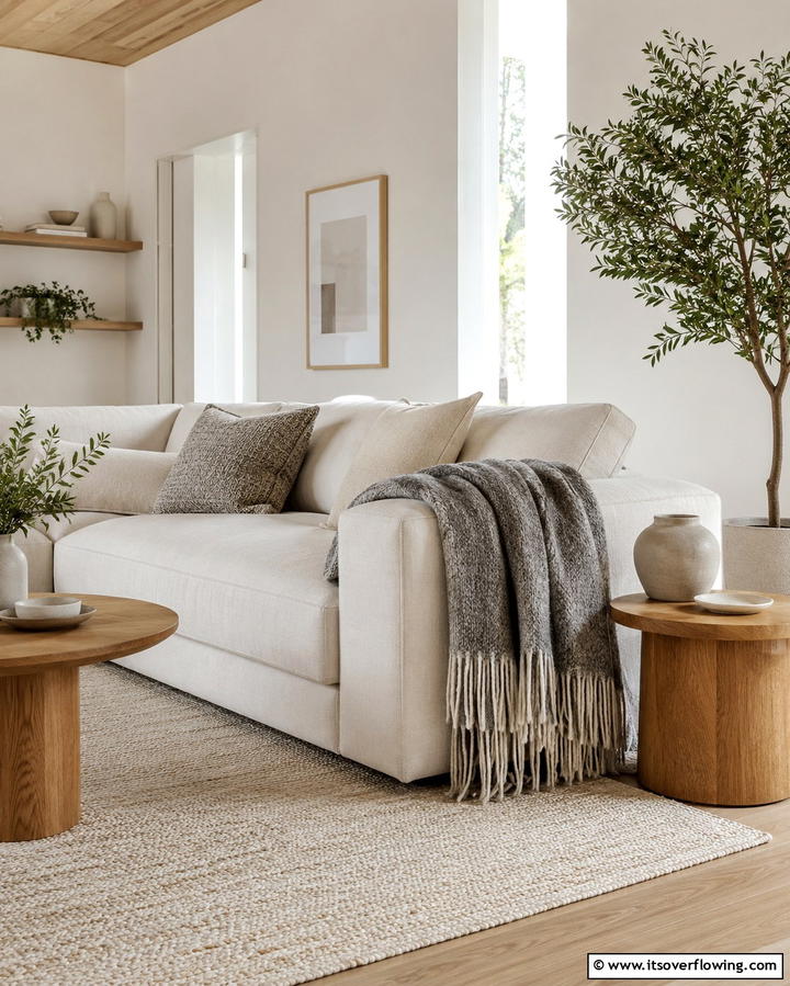 Scandinavian Inspired Throw Blankets - 25 Japandi Living Room Ideas for Minimalist Elegance