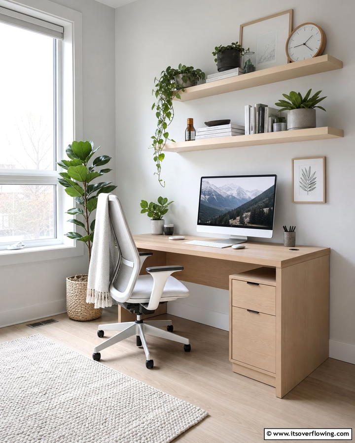 Scandinavian Inspired Workspace - 21 Small Home Office Ideas for Productive Workspaces