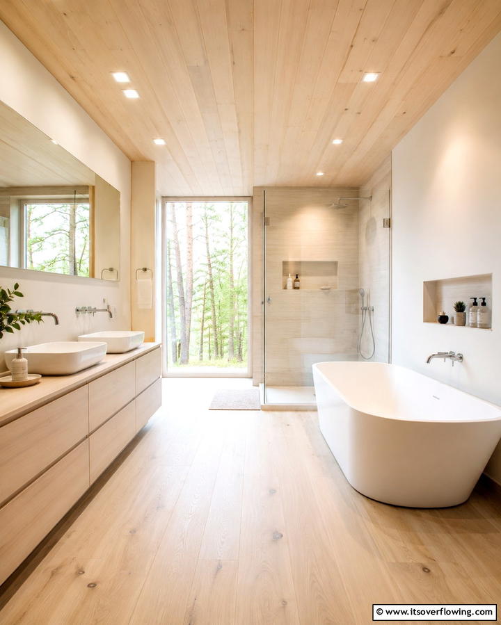 Scandinavian Light Wood - 30 Stunning Bathroom Wall Ideas to Elevate Your Space