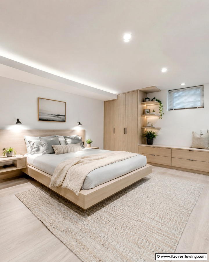 Scandinavian Minimalism - 25 Basement Bedroom Ideas for Cozy and Functional Spaces