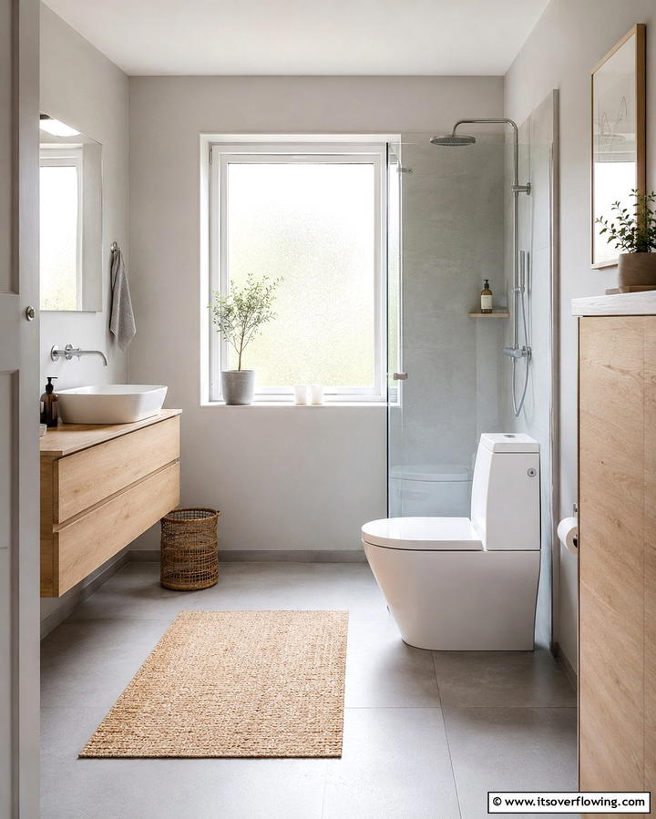 Scandinavian Minimalism - 30 Grey and White Bathroom Ideas for Modern Serenity