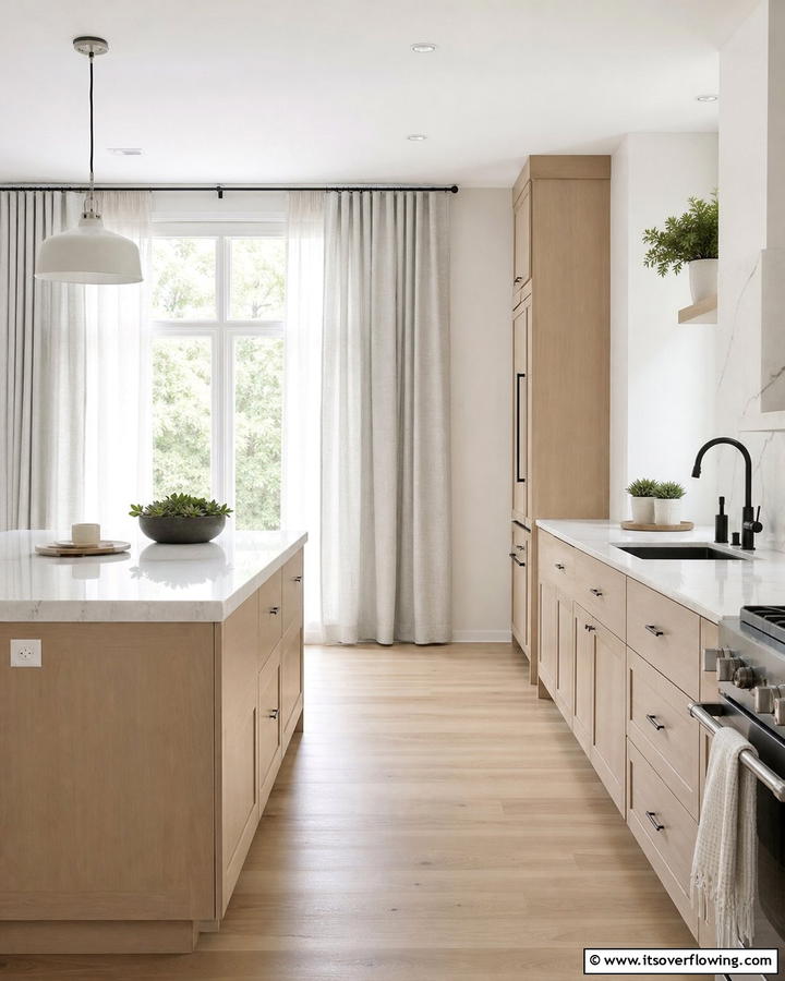 Scandinavian Simplicity - 21 Kitchen Curtain Ideas to Enhance Light and Privacy