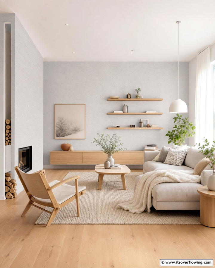 Scandinavian Simplicity - 21 Living Room Wallpaper Ideas to Refresh Your Decor