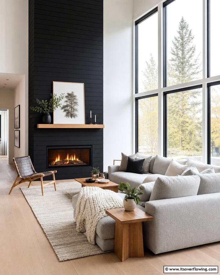 Scandinavian Simplicity - 21 Modern Black Shiplap Fireplace Design Inspirations