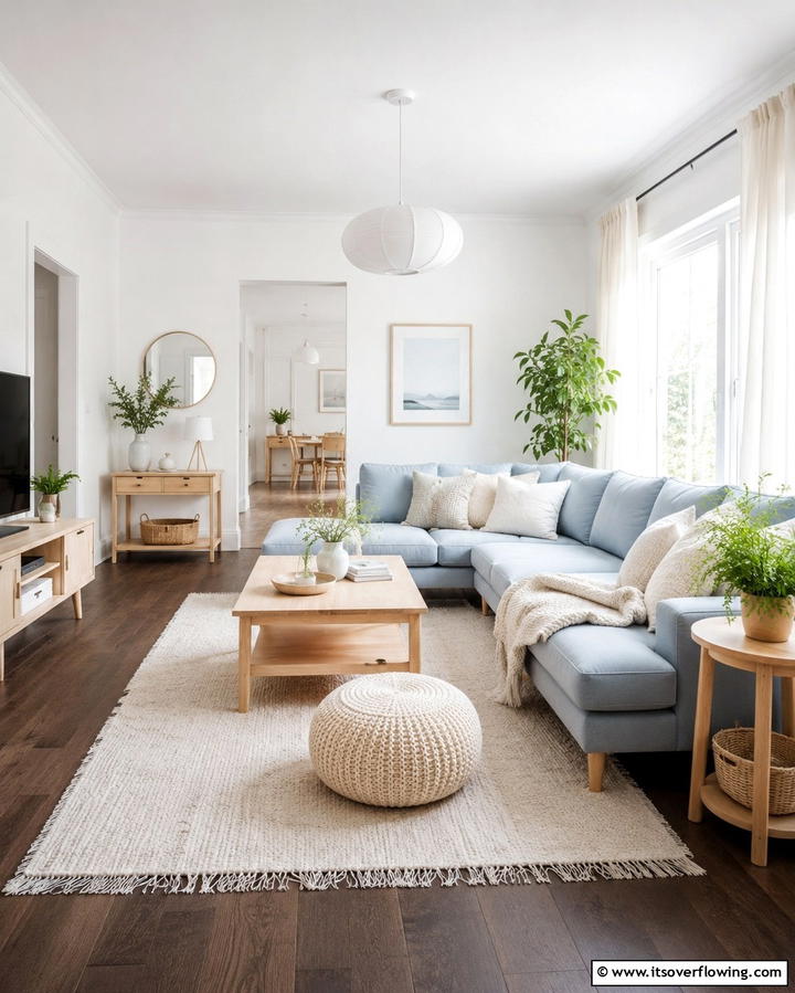 Scandinavian Simplicity - 25 Dark Brown Floor Living Room Ideas for Warmth