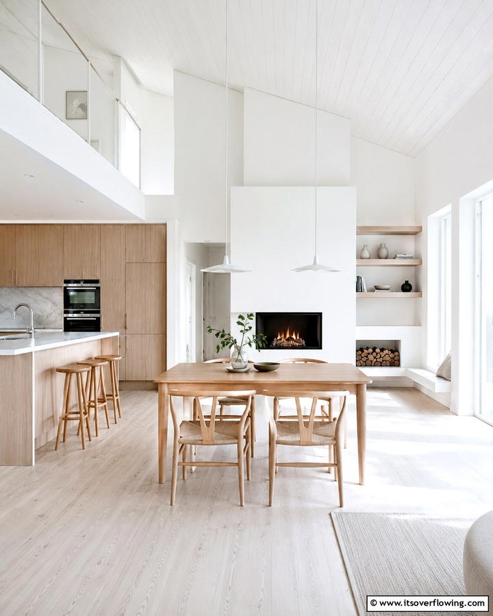 Scandinavian Simplicity - 25 Kitchens With Fireplaces for a Unique Cooking Space