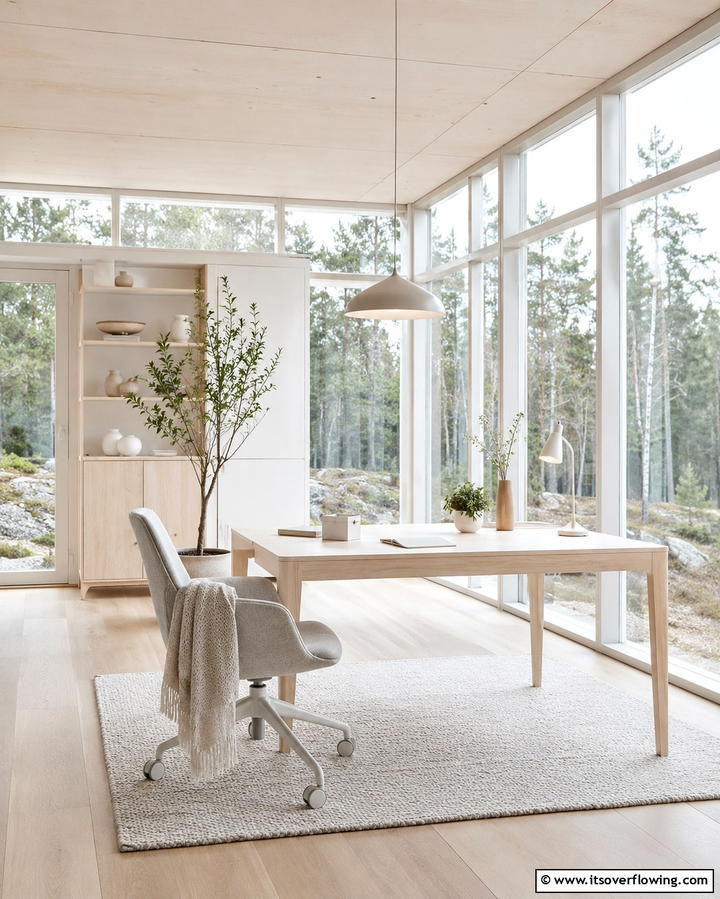 Scandinavian Simplicity - 20 Sunroom Office Ideas for a Productive Workspace