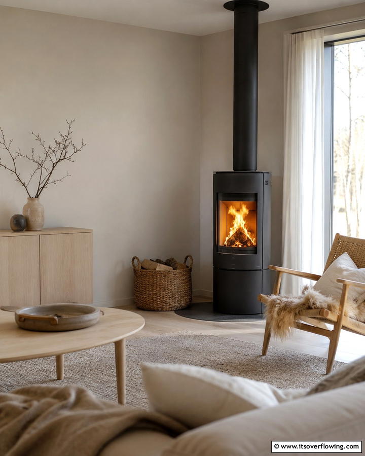 Scandinavian Simplicity - 30 Bold Black Fireplace Ideas to Elevate Your Living Room