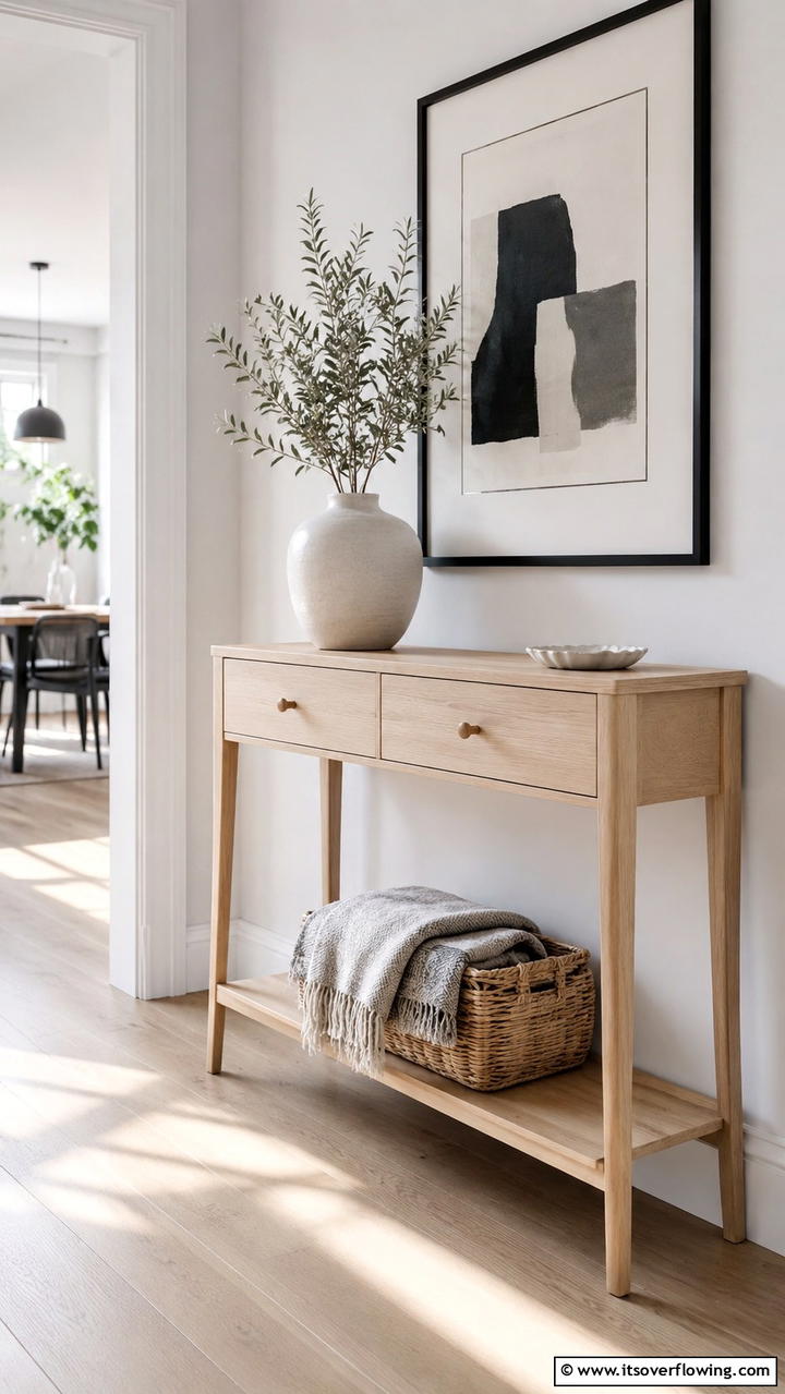 Scandinavian Simplicity - 30 Console Table Decor Ideas- Elevate Entryways and Halls