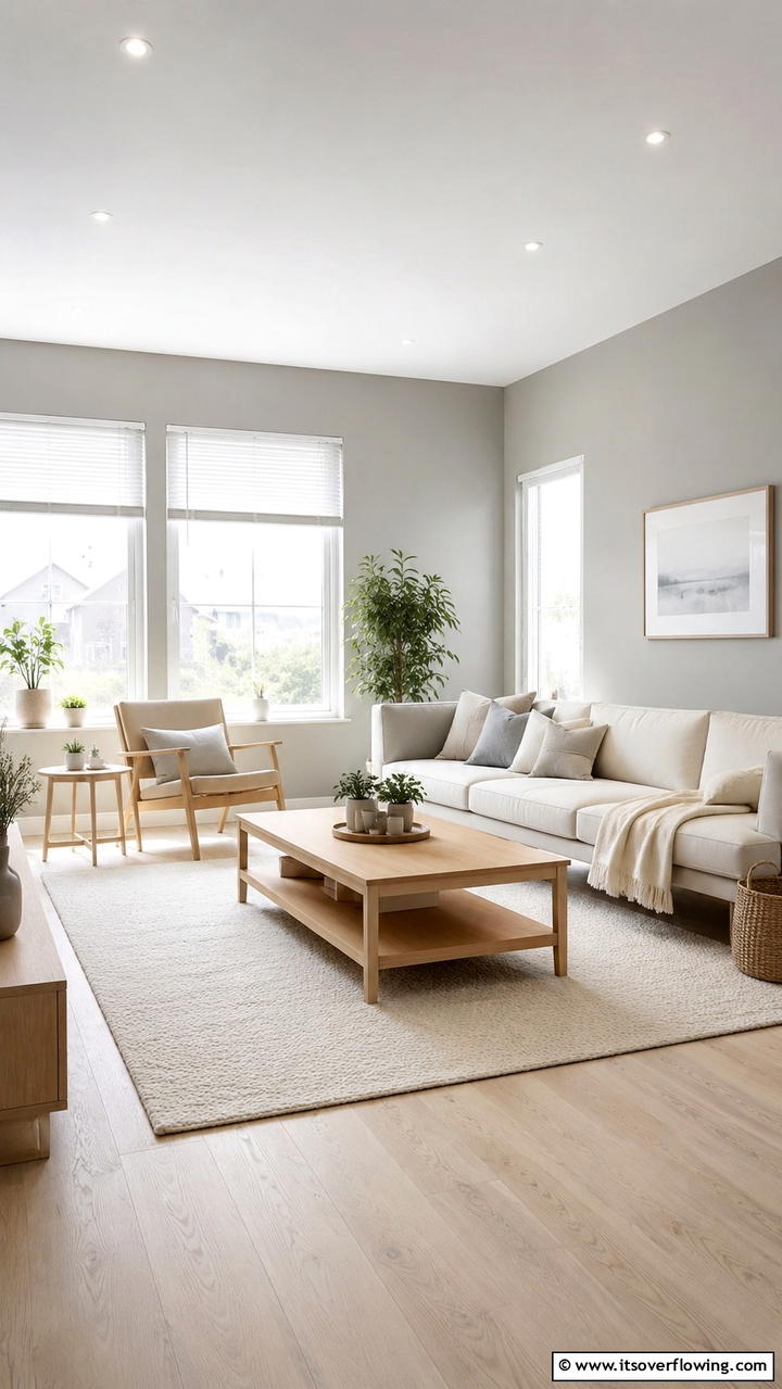 Scandinavian Simplicity - 30 Grey and Cream Living Room Ideas- Neutral Elegance