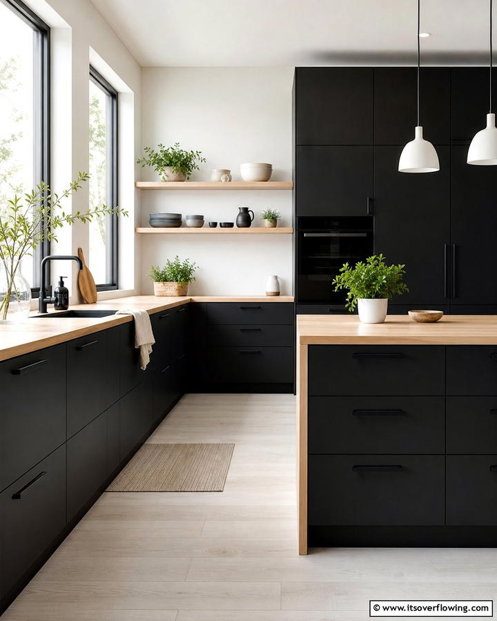 Scandinavian Simplicity - 30 Kitchens With Black Cabinets for Bold Elegance