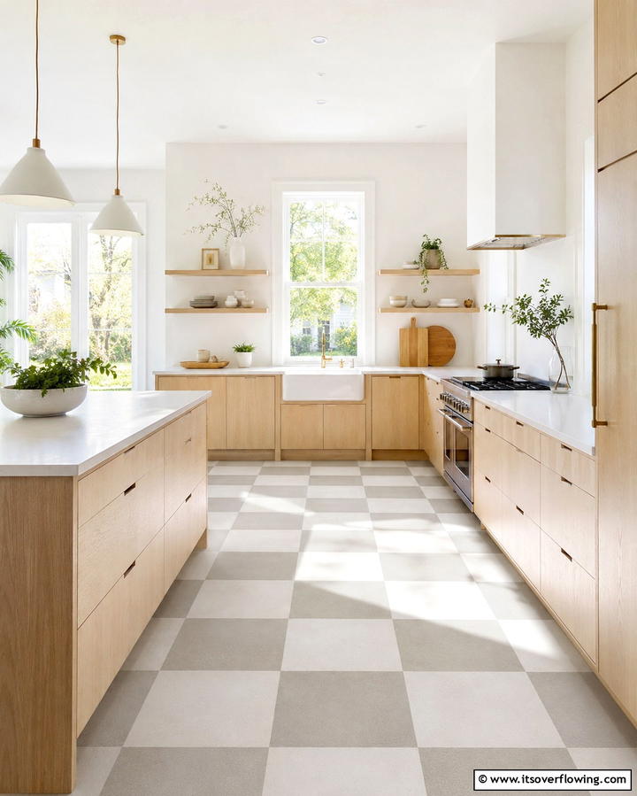 Scandinavian Simplicity - 30 Kitchens with Checkered Floors- Retro-Inspired Designs