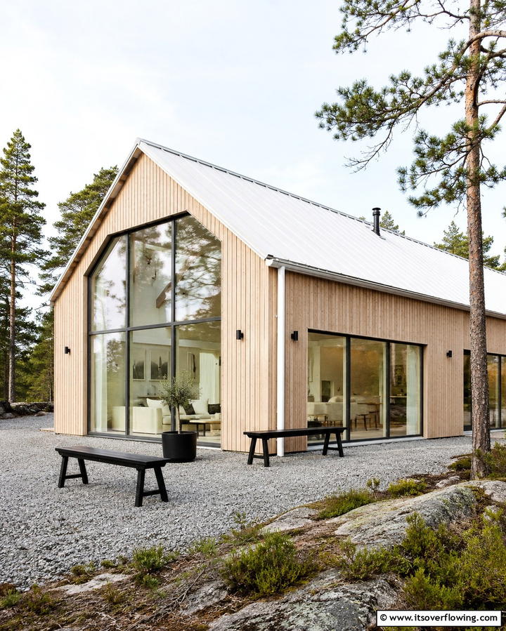 Scandinavian Simplicity - 30 Pole Barn & Barndominium Exterior Designs for Rustic Charm