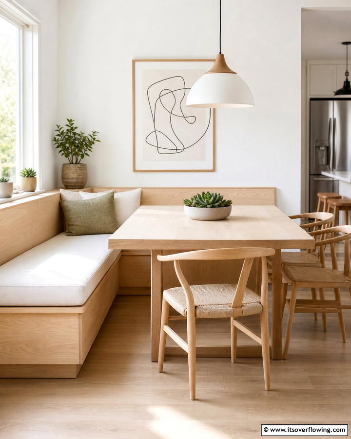 Scandinavian Simplicity Breakfast Nook - 21 Cozy Breakfast Nook Ideas for Charming Kitchen Corners