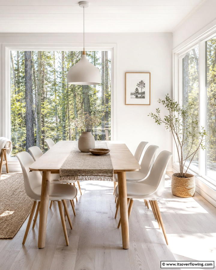 Scandinavian Simplicity Dining - 30 Sunroom Dining Room Ideas for Bright and Airy Meals