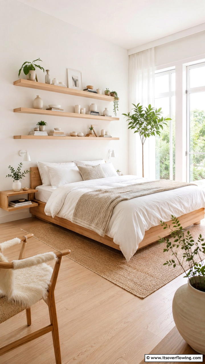 Scandinavian Simplicity Shelving - 30 Bedroom Shelving Ideas for Storage and Display