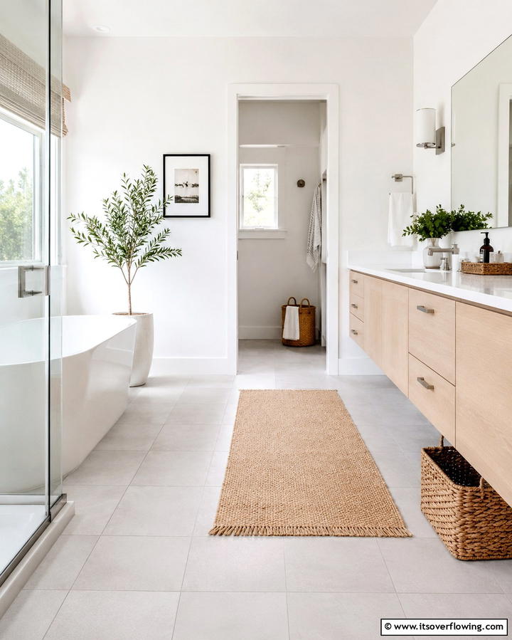 Scandinavian Simplicity with Light Gray Floors - 30 Gray Floor Bathroom Design Ideas for Sleek Minimalism
