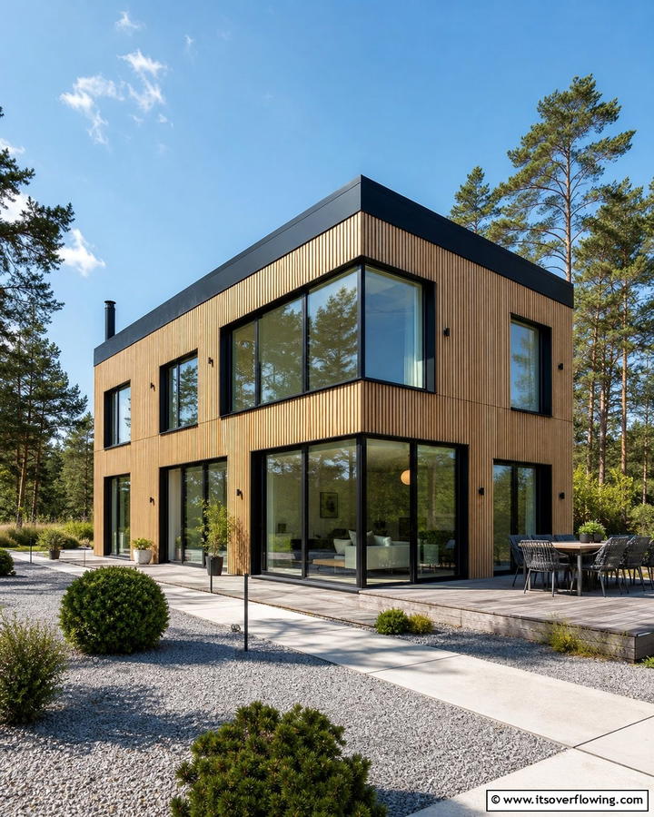Scandinavian SimplicityExact - 25 Tan House With Black Trim Design Ideas for Elegance