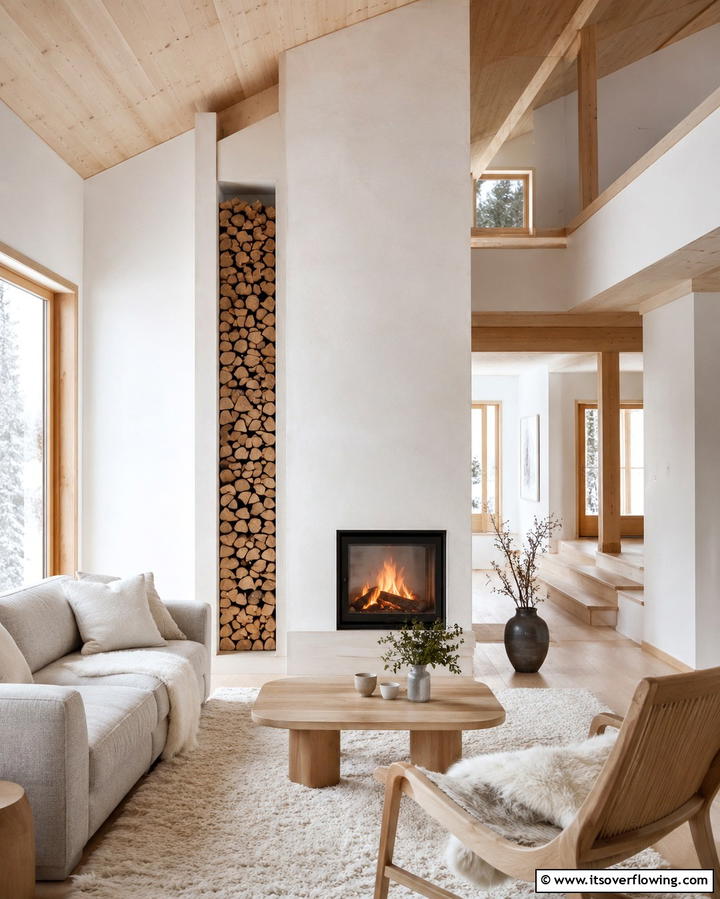 Scandinavian SimplicityExact - 25 Two-story Fireplace Ideas for Cozy Ambiance