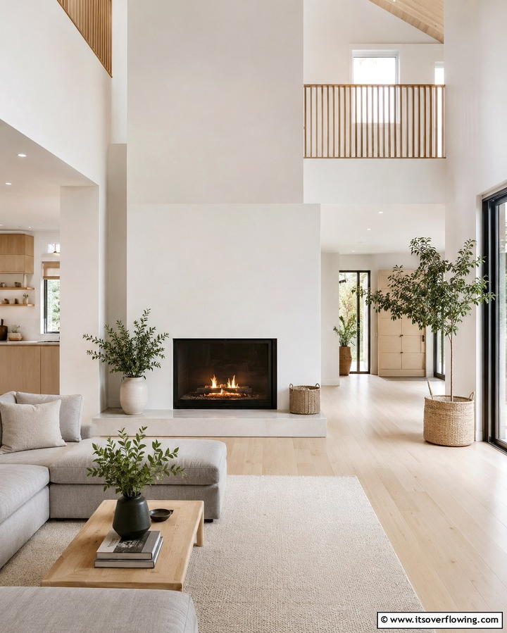 Scandinavian SimplicityOne - 25 Two-story Fireplace Ideas for Cozy Ambiance