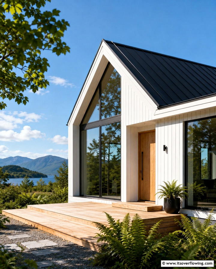 Scandinavian SimplicityOne - 25 White Exterior Home with a Black Roof Ideas