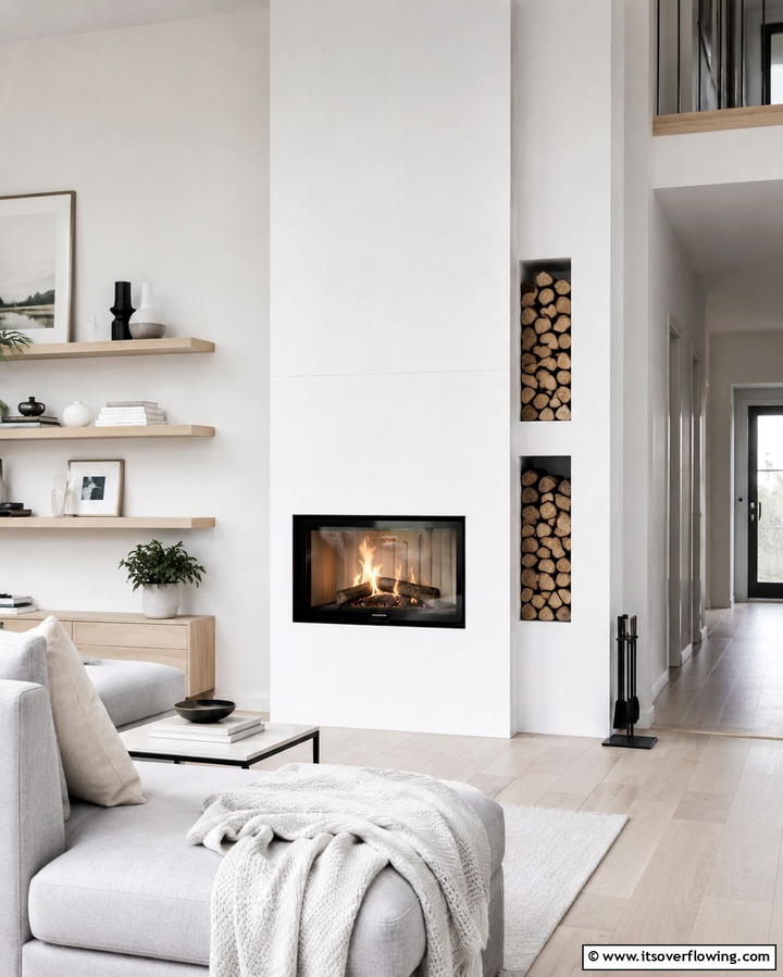 Scandinavian SimplicityOne - 25 Floor to Ceiling Fireplace Ideas- Stunning & Modern