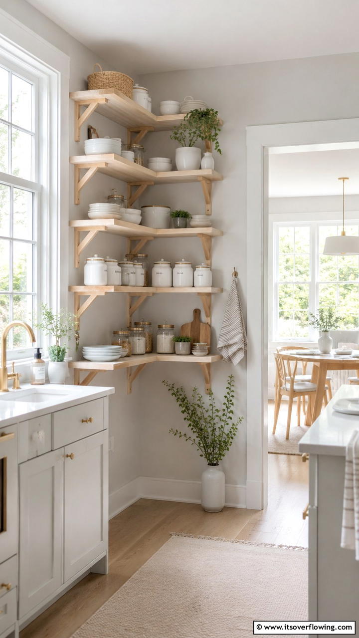 Scandinavian Style Corner Pantry - 30 Corner Pantry Ideas to Maximize Kitchen Storage