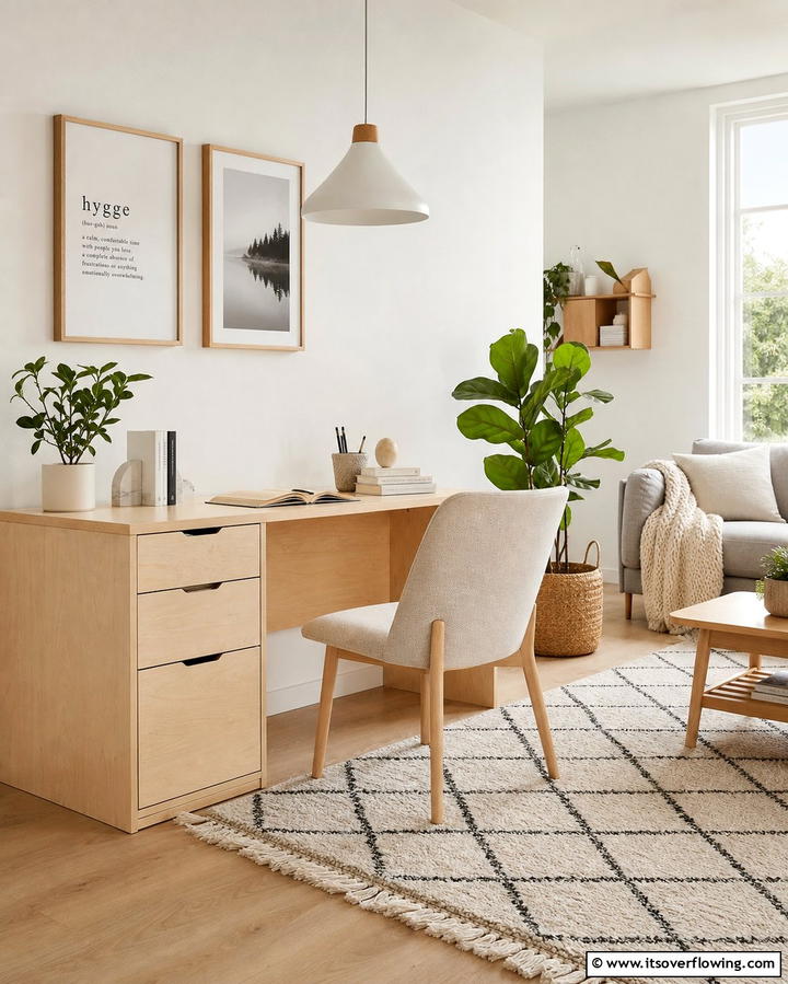 Scandinavian Style Desk - 25 Desk in Living Room Ideas for Functional Spaces