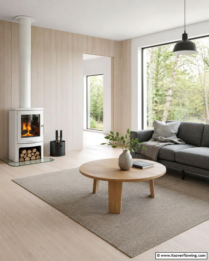 Scandinavian Style Simplicity - 30 Cozy Wood Stove Surround Design Inspirations